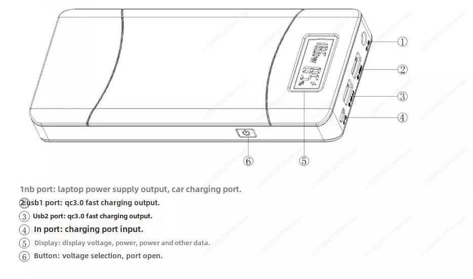 For P65 Qc2.0 LCD Laptop Charger Anker Power Bank 20000MAh with 12V 15V 16.5V 19V 20V 24V