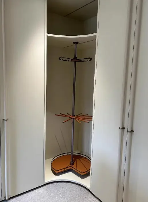 360-Degree multifunctional cloakroom corner wardrobe three-layer clothes rod hanging