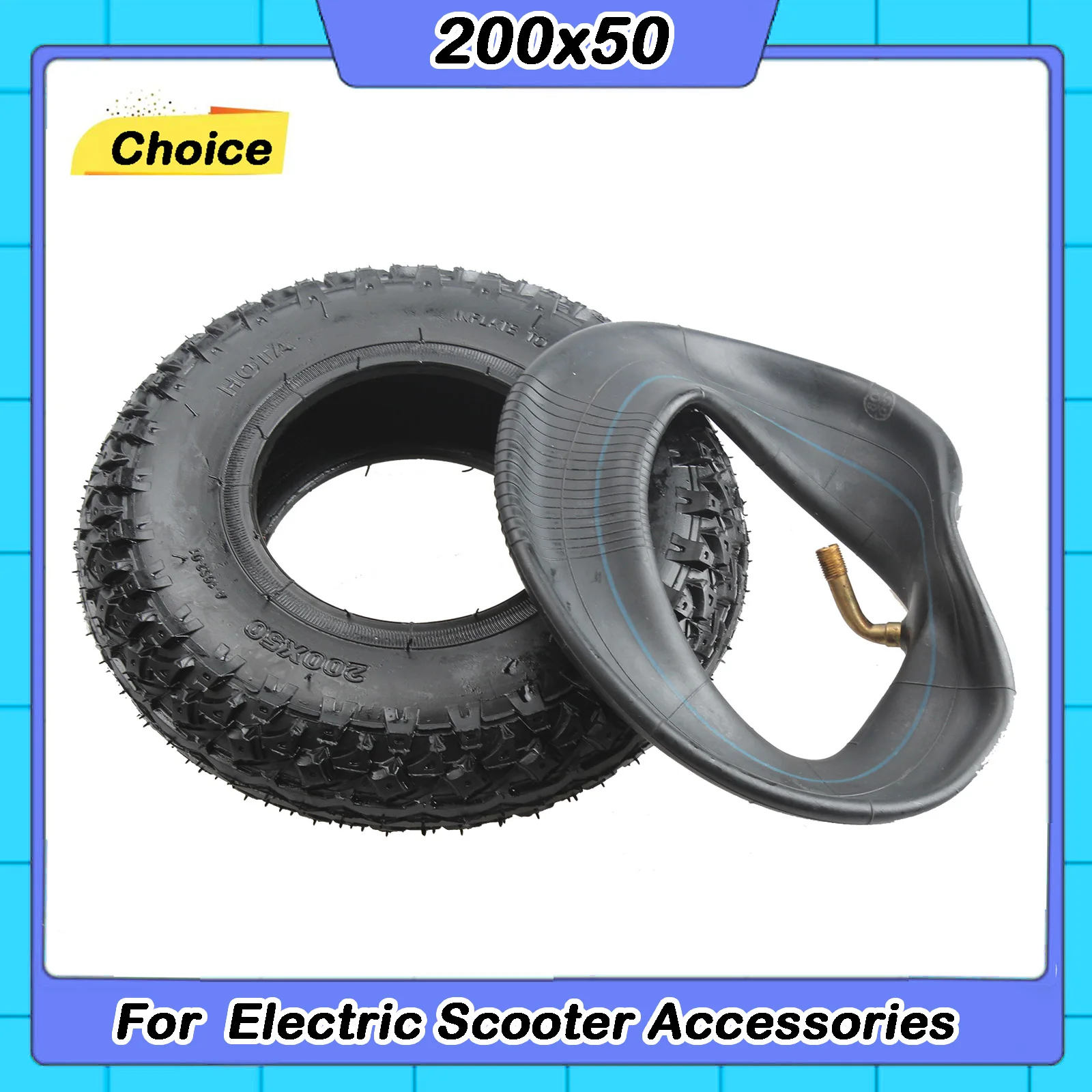 Off-road Tire 200x50 Inner Tube Outer Tyre for 8 Inch Electr
