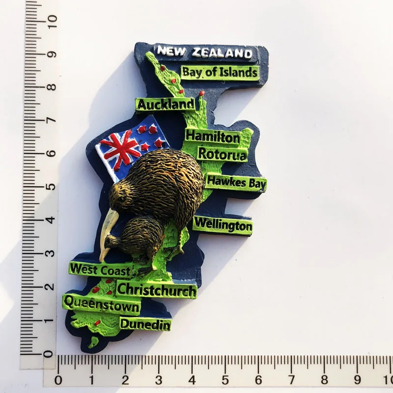 New Zealand Map Landmark Design Fridge Magnet Gift Resin Decoration Message Sticker Tourism Souvenir