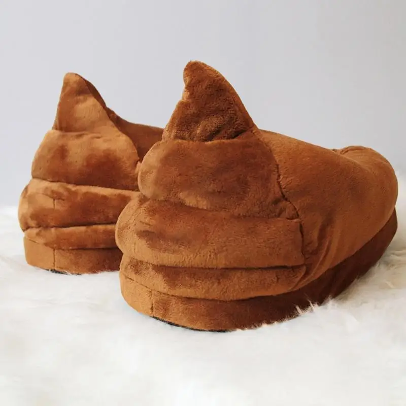 Poop Shoes Women Men Fuzzy House Funny Expression Poop Slipper Non Slip Couple Slippers Indoor Warm Plush Bedroom Shoes