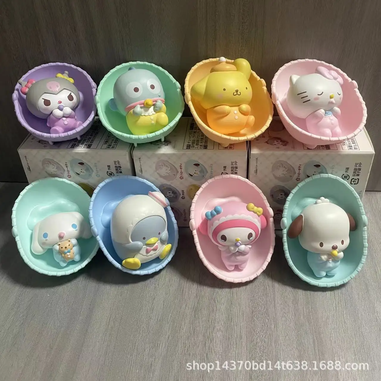 8pcs Sanrio Kuromi Melody Cinnamoroll Hello Kitty PVC Action Figures Hobby Toys Ornament Doll For Girls Birthday Gift