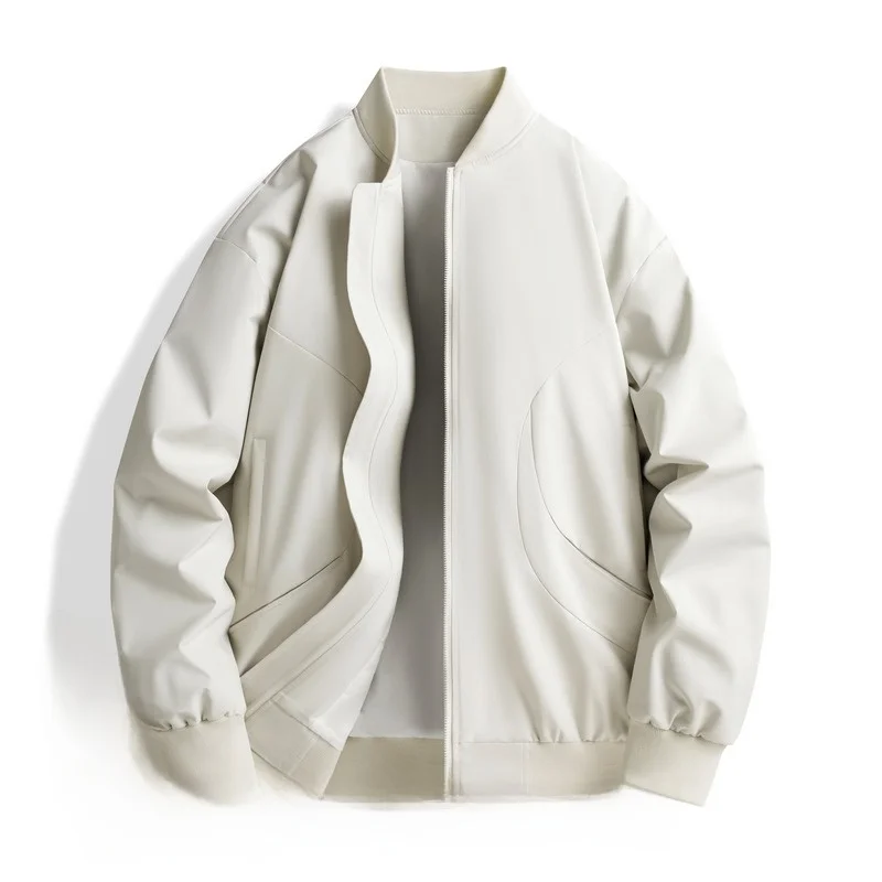 

Men's Loose Fit Lightweight Jaet Spring Autumn Casual Sport Sle Windproof Breathable Stand Collar Outerwear Coat