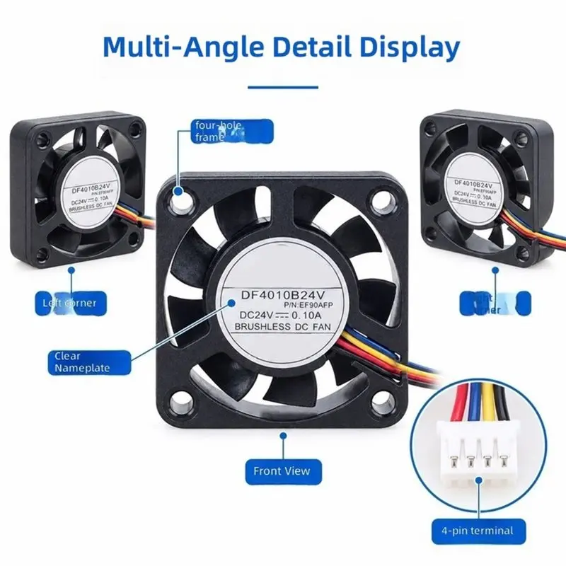 A93P 4010 24V DC Brushless Cooling Fan,Dual Ball Bearing 4-Pin Fan For Flashforge Creator 5/ Creator 5 Pro 3D Printer Power - view 5