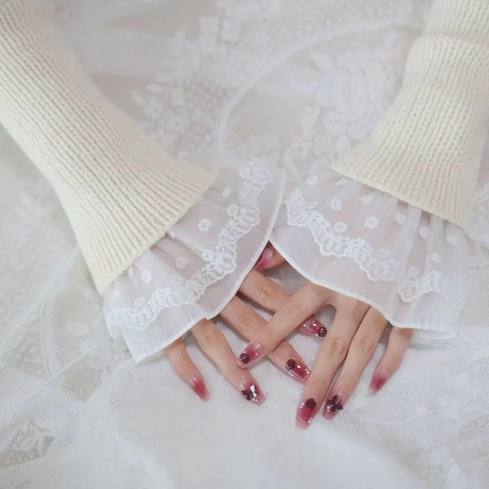 

Новые многослойные искусственные манжеты с рюшами, съемные белые манжеты с накладными рукавами, манжеты для свитера