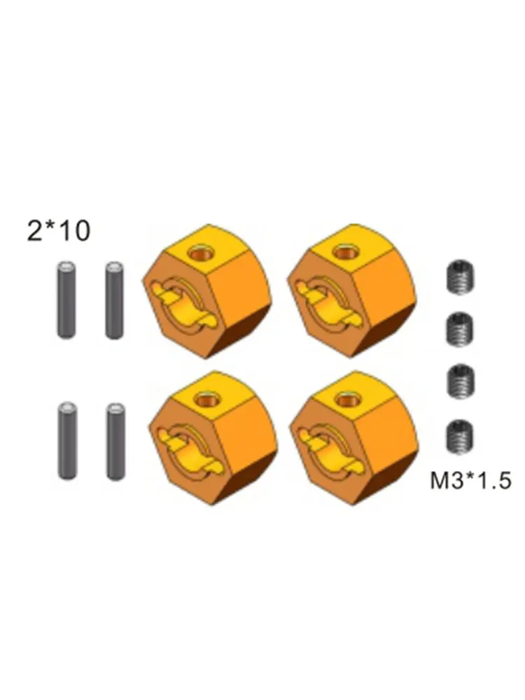 RGT Spare Parts R86346 metal wheel hex with pins H12+8MM For 1/10  4wd Scale CrawlerEX86181 4wd Scale Crawle