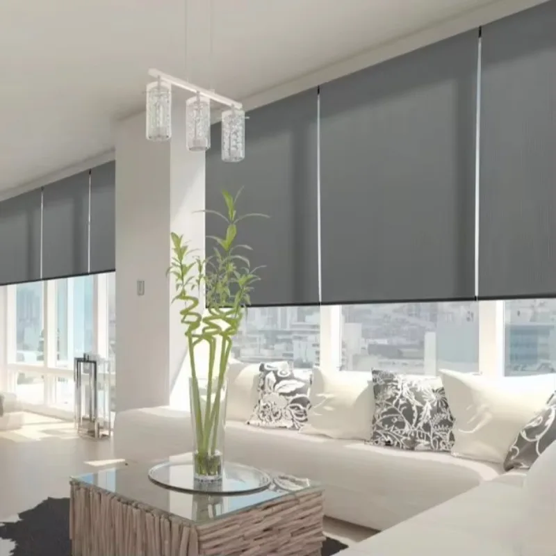 Wholesale High-grade Waterproof Shading Fabric Intelligent Electric Spring Roller Shutter Hotel Sunshade