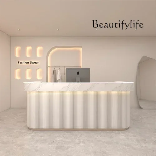ASimple and Light Luxury Wind Cashier Shop Small and Medium Counter Beauty Salon Reception Desk