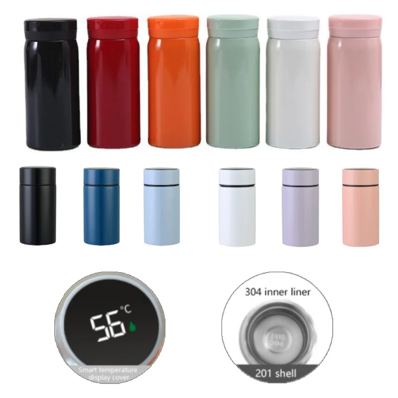 200ML Smart Thermos Water Bottle Intelligent Temperature Display Stainless Steel Vacuum Flasks Thermoses With Filter Tee Cup