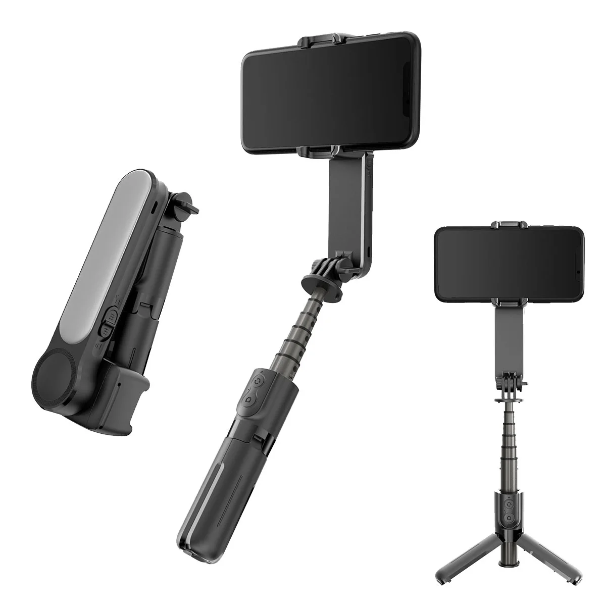 Gimbal Stabilizer Selfie Stick Tripod with Fill Light Wireless Bluetooth for Cell Phone Smartphone