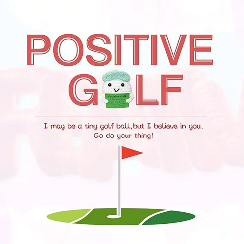 الكروشيه دمية جولف زخرفة غرفة المنزل الديكور اليدوية محبوك الطاقة الإيجابية دمية الغولف مع بطاقة هدايا حفلة عيد الميلاد #3