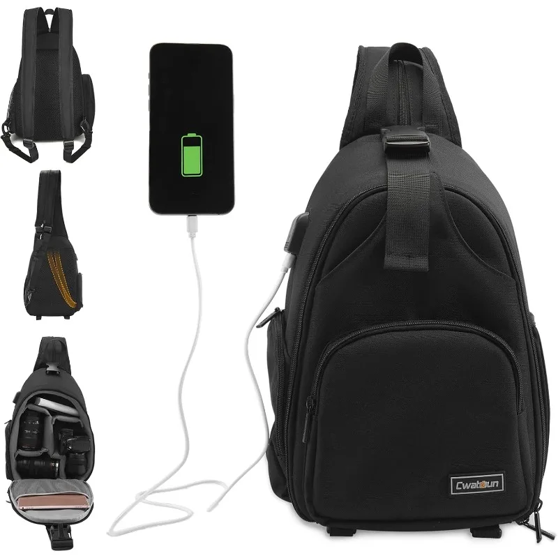 Both shoulders. Single-shoulder camera bag, outdoor versatile waterproof Oxford fabric camera bag, crossbody camera bag