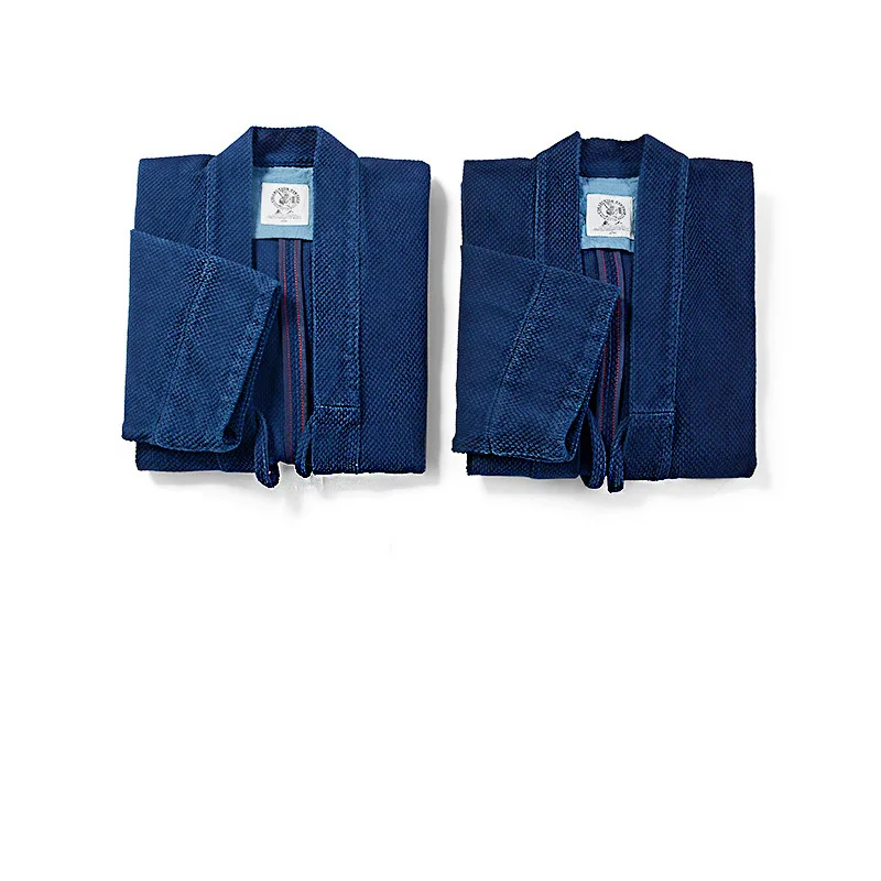 رداء طاوية مصبوغ بالنيلي، مصنوع يدويًا من القطن الياباني القديم المصبوغ بالنيلي، رداء طاوية غير رسمي، سترة ثقيلة #3