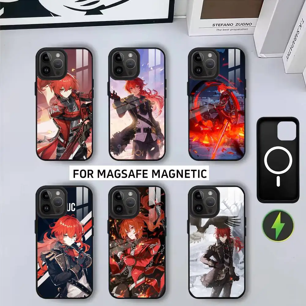 

D-Diluc K-Knight D-Dawn Phone Case For iPhone17,16,15,14,13,12,11 Plus,Pro Magnetic For Magsafe Wireless Charging