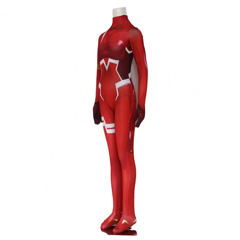 HN8 Darling in the franxx 02 Zero Two Cosplay Costume 02 Tight 3D Printing Bodysuit for Women Halloween Costume Christmas Ca8…Gf