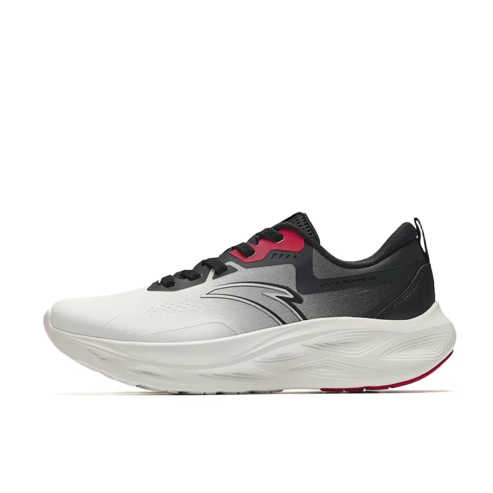 Anta Yichen Winter Lightweight Cushioned Height-Enhancing Low-Top Casual Running Shoes for Men, Black and White, 912545533-2