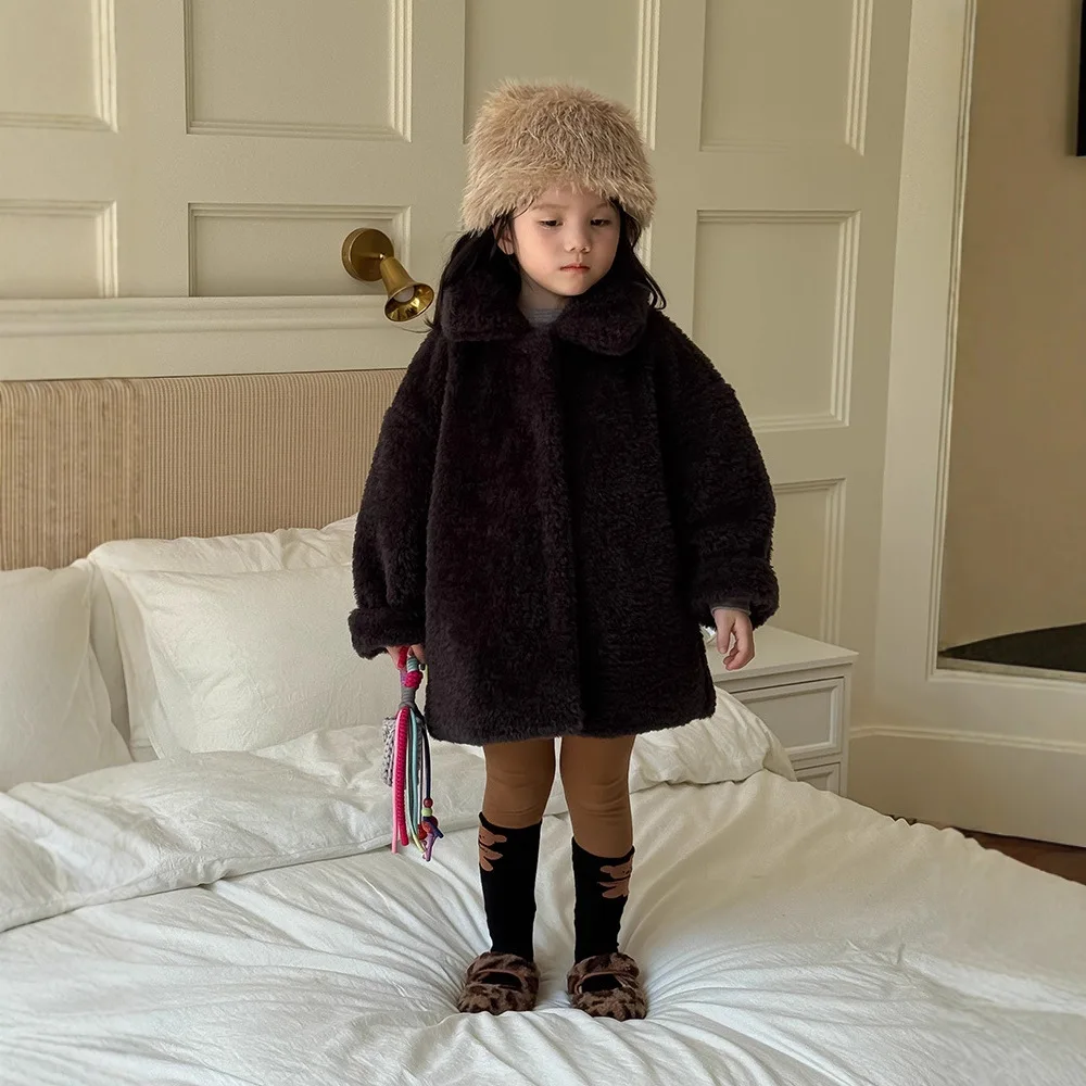 Baby Autumn and Winter Super Soft Imitation Fur Coat Warm and Fashionable Farewell Cold Loose Baby Girl Clothes Coat