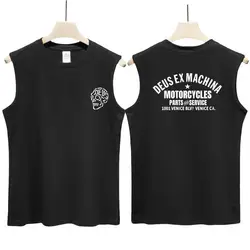 DEUS EX MACHINA GYM Bodybuilding Tank Top Mens Workout Vest Cotton Sleeveless shirt MTB Jogger clothing Muscle Stringer Singlet