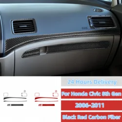 For Honda Civic 8th Gen 2006-2011 Carbon Fiber Car Interior Dashboard Glove Box Air Vent Panel Trim Cover Stickers Accessoires