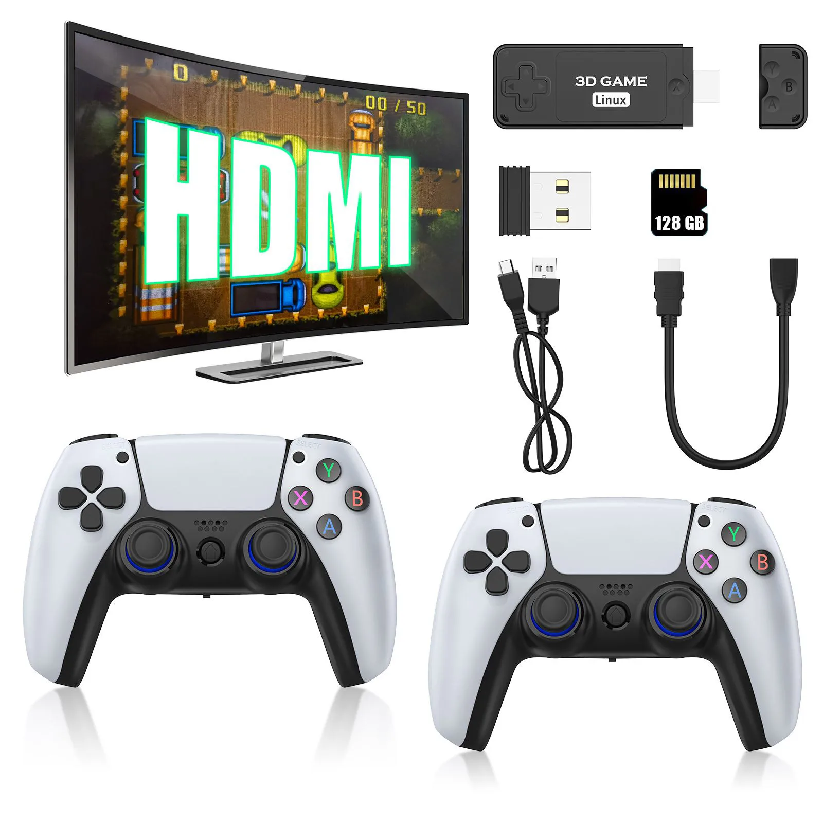 HDMI High-definition U9 PRO Game Stick 2.4G Wireless 4k TV Box Built-in 10000+ Games For 167 PSP 256G Retro Video Games Console