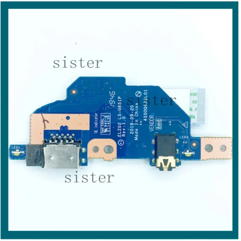 Original USB Sub Card Board For Lenovo S530-13 S530-13IWL S530-13IML USB Audio IO C 81J7 with FFC FRU Cable 5C50S24873