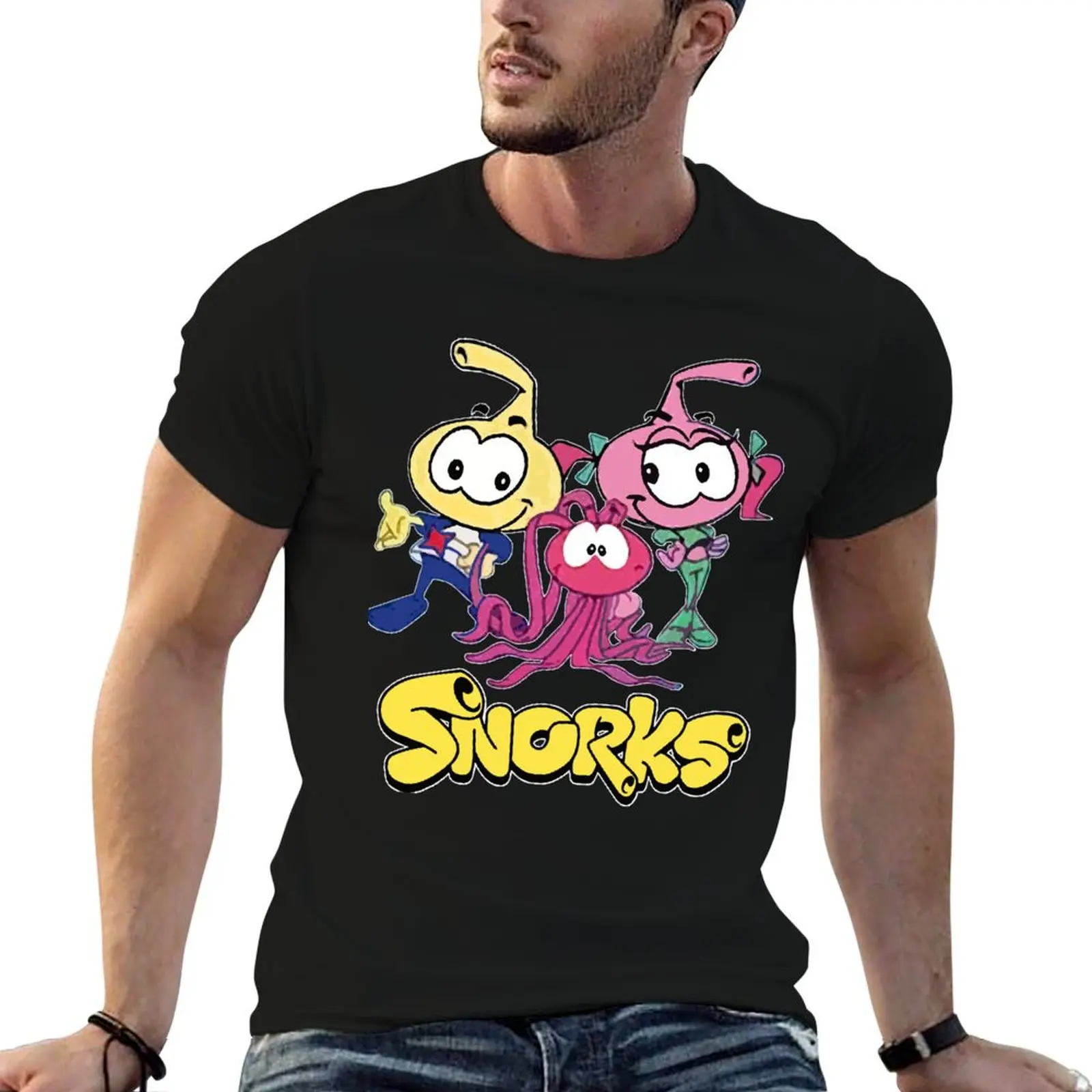 Swim along Snorks Cast Tribute T-Shirt Quick Dry Sports Short Sleeve Tee