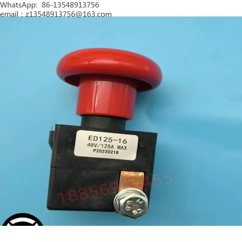 ED125‑16 Emergency Stop Power‑Off Switch, Red Push Button Disconnect Switch for Electric Pallet Handling Stacker Truck