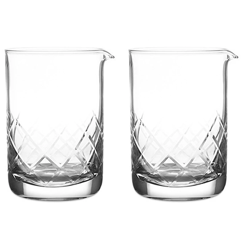 

2X Professional Cocktail Crystal Mixing Glass Bar Accessories Mixer Bartender Wine Cocktail Whisks Stir Cup Glass Cup