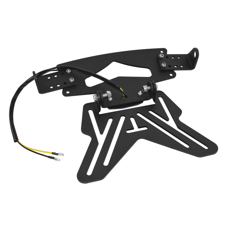 Waase soporte de marco de matrícula plegable Universal, soporte de guardabarros trasero ordenado con luz LED para Yamaha, Suzuki, Honda