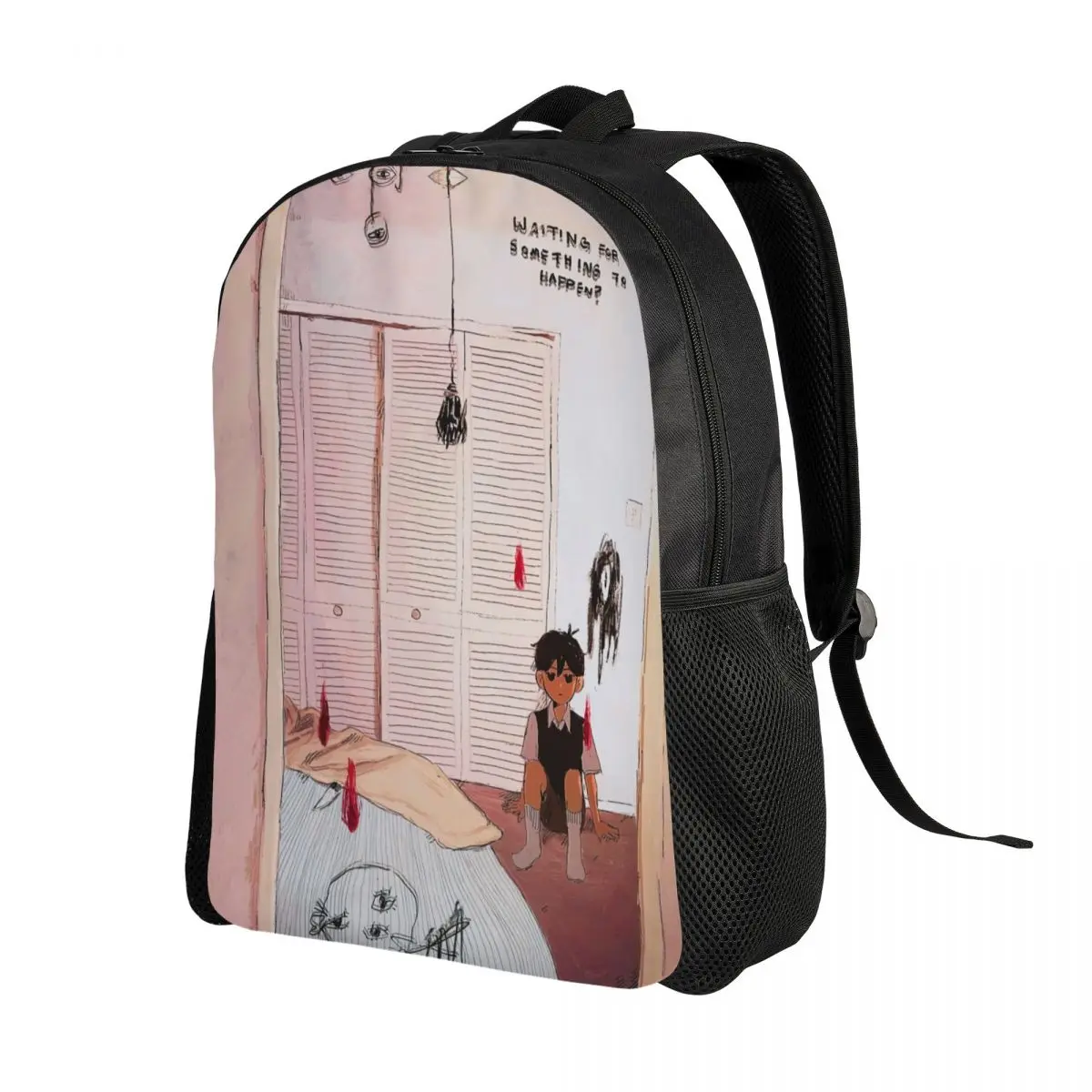 Omori-Horror Video Games Mochila de Viagem para Homens e Mulheres, Mochila Escolar para Laptop, Mochila Estudantil Universitária