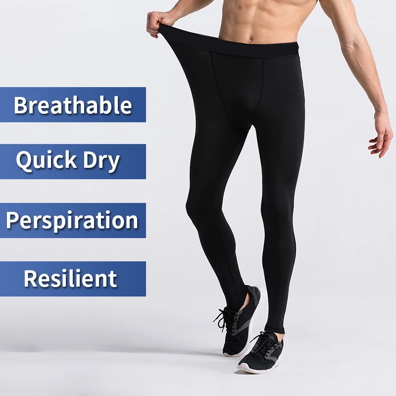 Compression Pant Men Training Gym Leggings Dry Fit Running Tights Fitness Basketball Jogging Workout Trouser Polyester