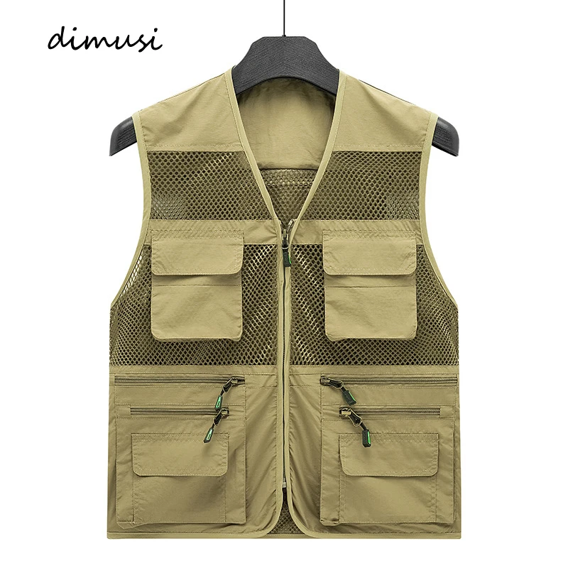 

Summer Men's Multi-Pocket Vests Outdoor Men Breathable Mesh Fishing Baggy Waistcoats Male Work Sleeveless Jackets Clothing 8XL