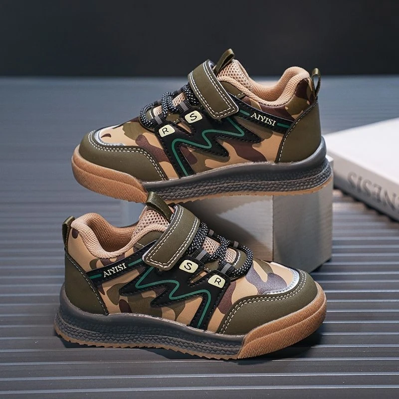 Kids Camo Sneakers for Boys Girls Baby Big Kid All Season Casual Shoes Military Style Training Performance Army Green
