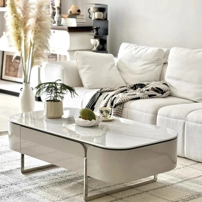 

Creative Luxury Coffee Table Organizer Aesthetic Waterpoor Quality Cheap Clear Coffee Table Minimalist Mesas Bajas Home Products