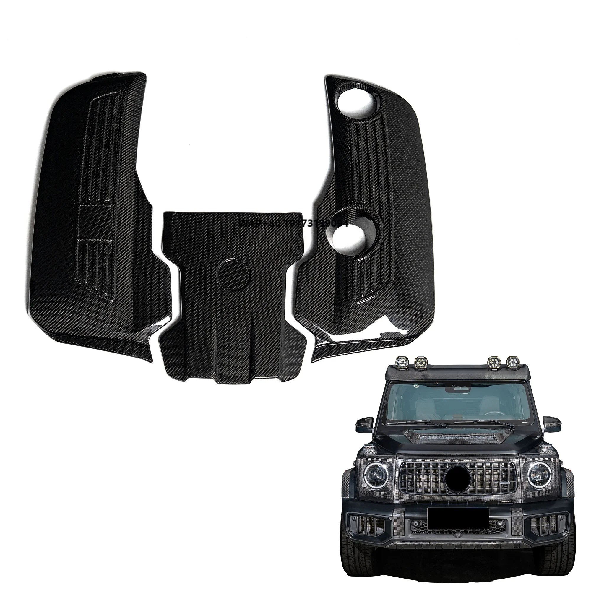 

New Arrival 2025+ G Class W465 Engine Cover Dry Carbon Material 3 Pcs Car Accessories Auto Parts