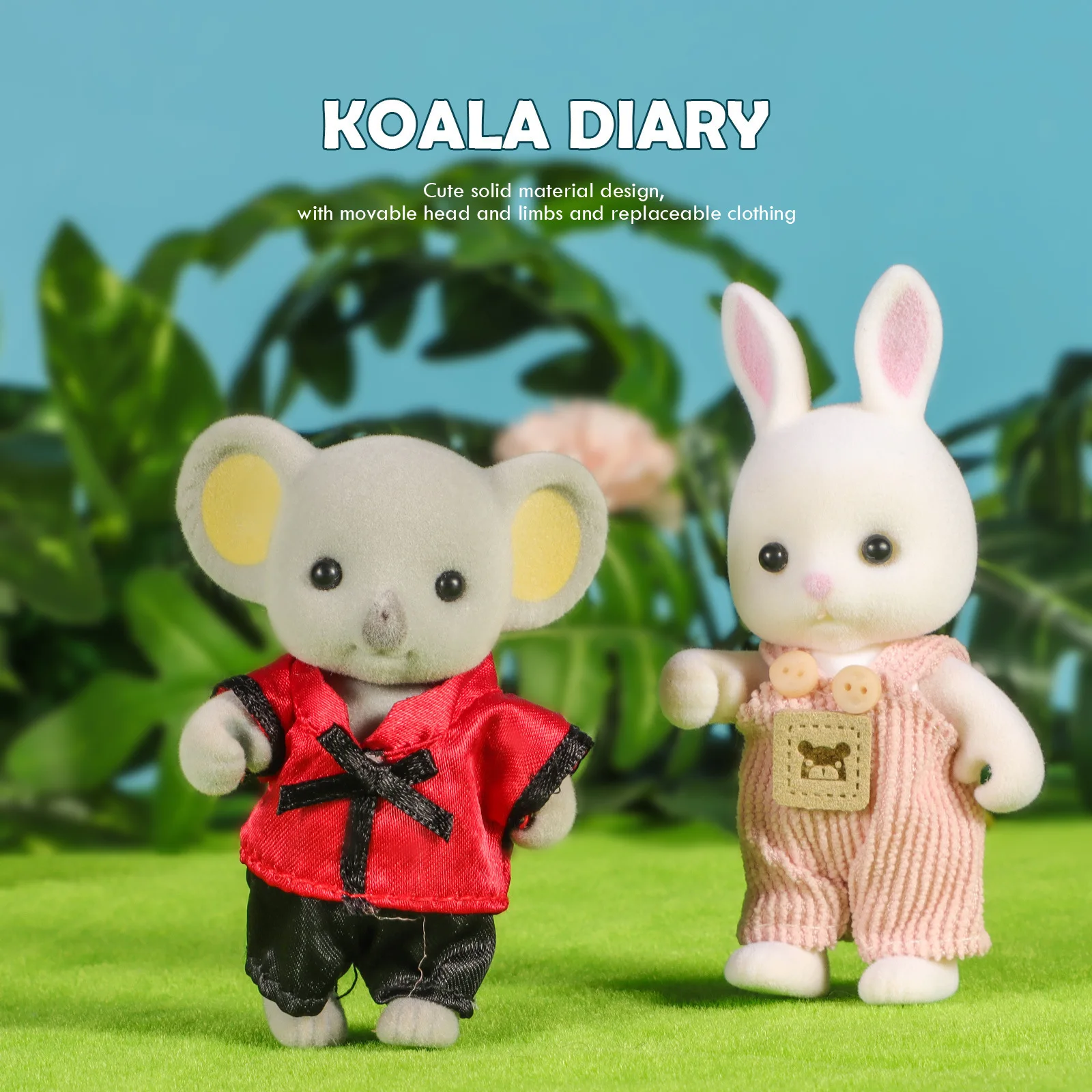 8PCS Koala Diary Original Doll Simulation Small Animal Model Miniature Scene Decoration Children\'s Play Home Doll Birthday Gift