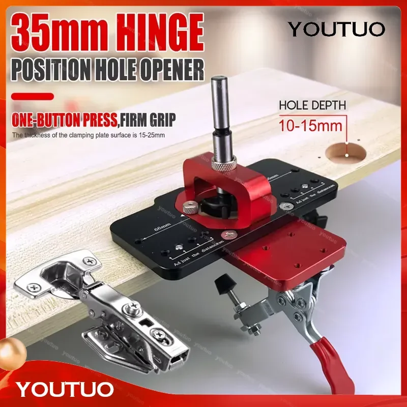 35mm Concealed Door Hinge Jig Accurate Locking Cabinet Hinge Jig Pocket Hole Adjustable Quick Punch Cabinet Hardware