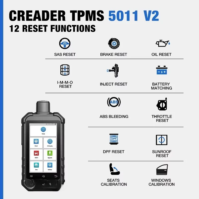 Tire Pressure Programming Sensor Scanner Tool Supports 315/433MHz 2 Years Warranty