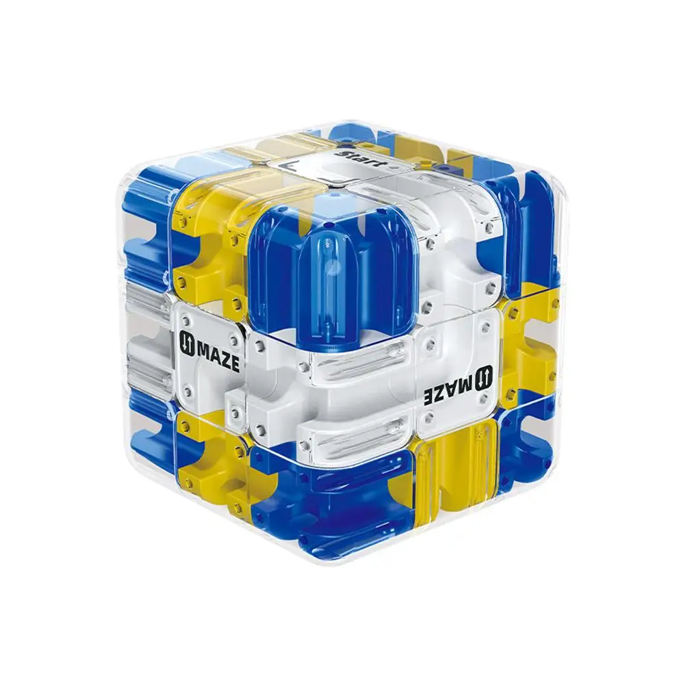 Blue 3D Ball Bearing Puzzle Cube Maze Educational Toy Parent Child Logic Training Stress Relief Cross Border Brain Teaser