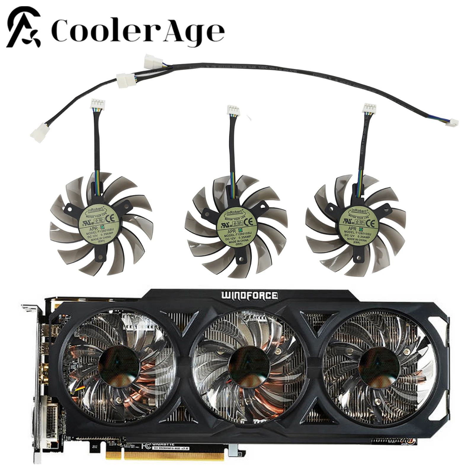 Video Card Fan For Gigabyte GeForce GTX 570 660 670 680 760 770 780 560Ti 580Ti 780Ti R9 290 GTX 1070 75MM T128010SU GPU Fan