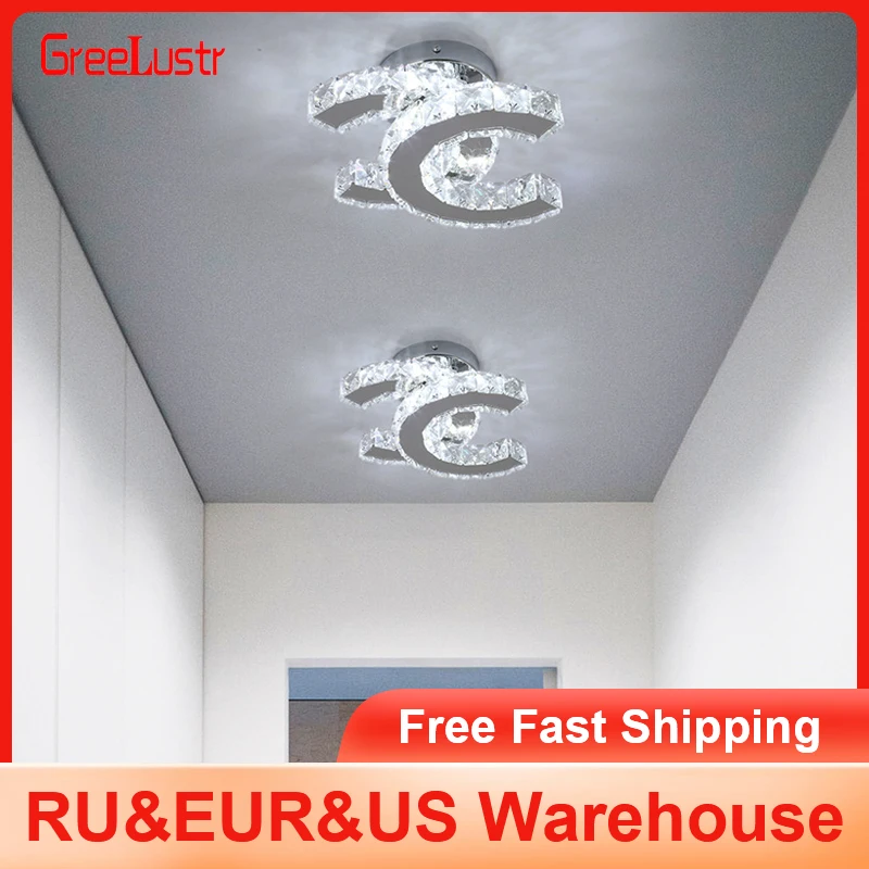 Modern Crystal Led Chandeliers Lighting For Bedroom Corridor Cloakroom Ceiling Lamp Luminaire For Dining Room Hallway Lustres