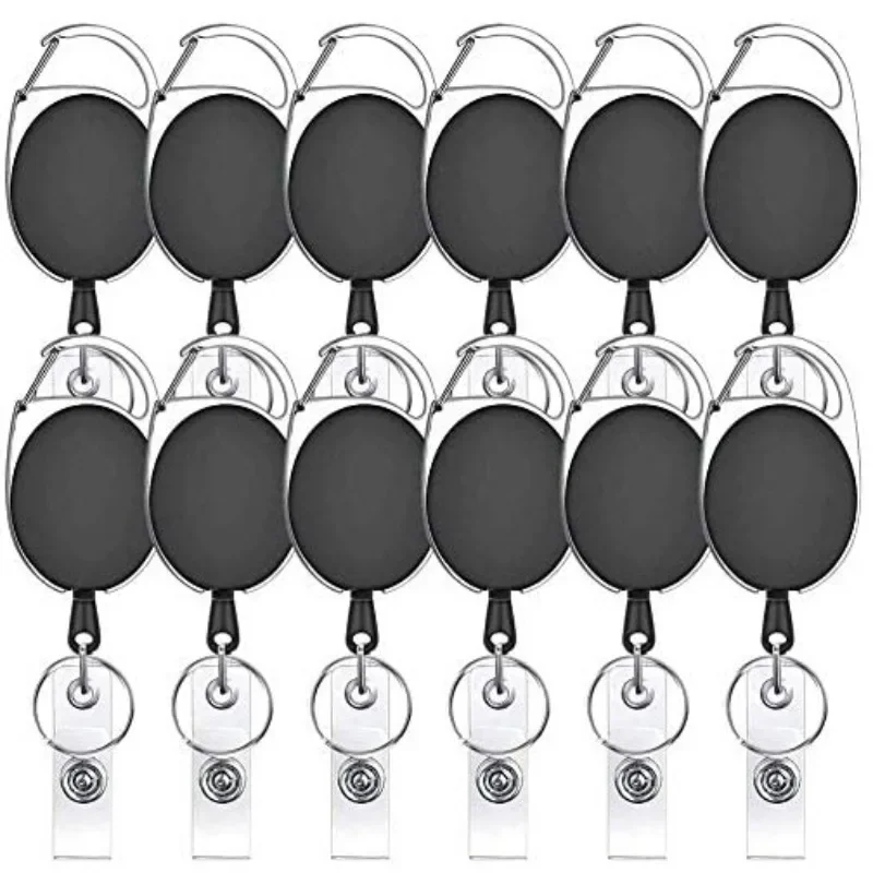 abs liga de zinco retratil chaveiro facil de puxar fivela cracha clip landyard badge id holder nurse accessories 12 pcs 01