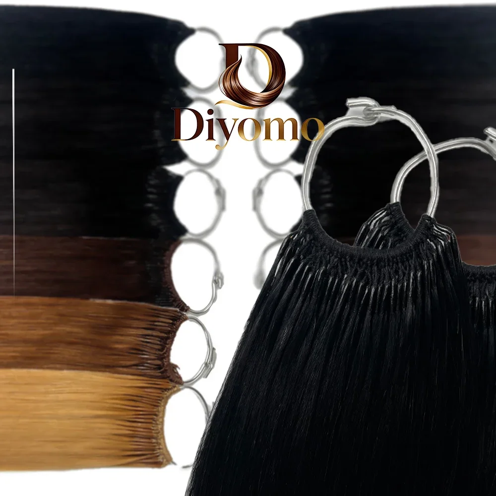 Korea Popular Cotton String Twins Tip Hair Extensions Virgin Remy Hair Italian Keratin Glue Pre-bonded Hair Extensions Natural
