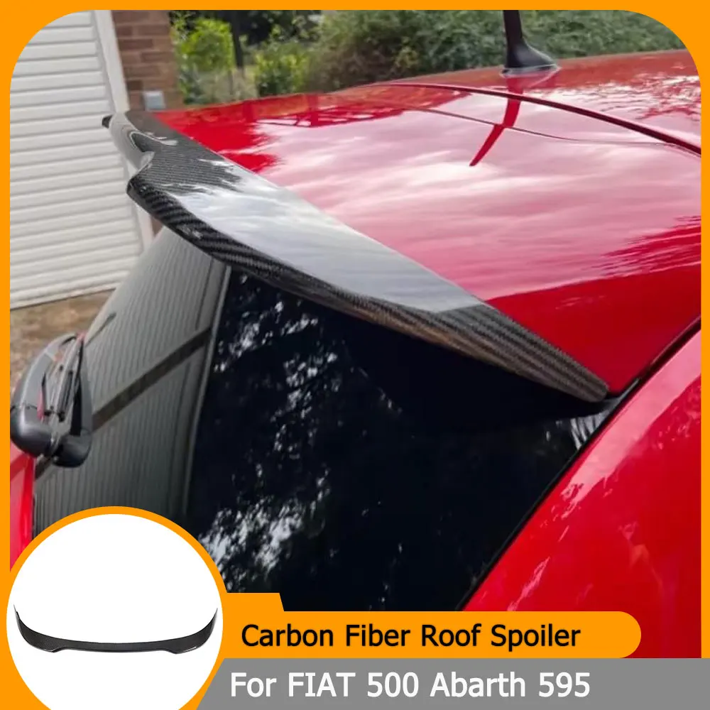 

Real Carbon Fiber Car Trunk Racing Spoiler Wing Fits for FIAT 500 Abarth 595 2010-2020 Rear Boot Lid Highkick Spoiler Wing Lip