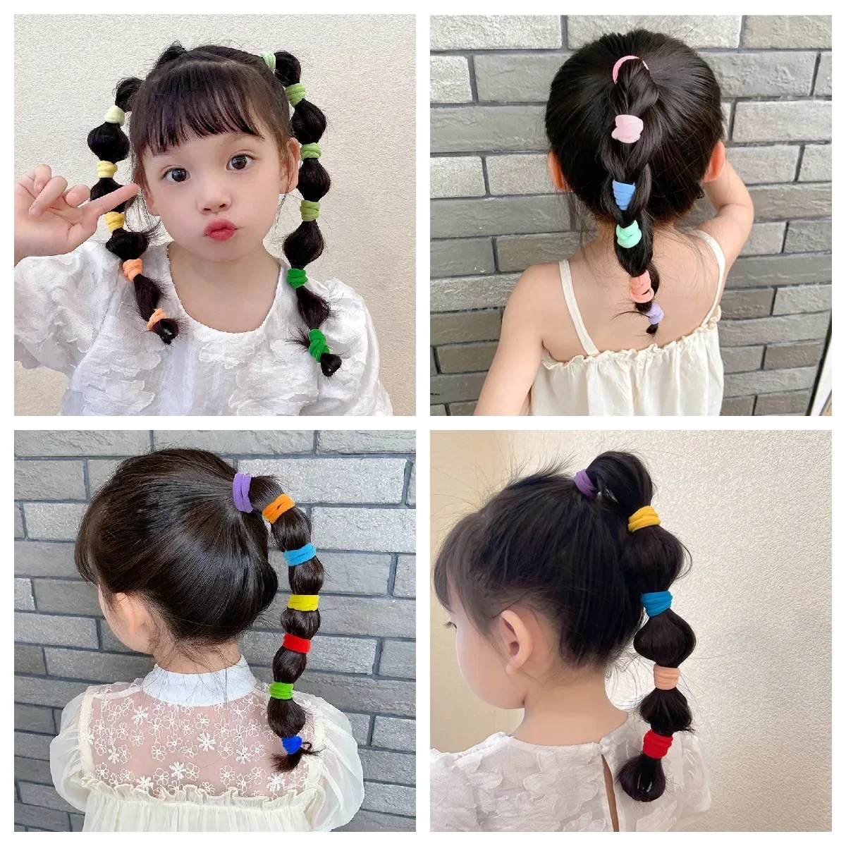 100/200 шт., Детские эластичные резинки для девочек