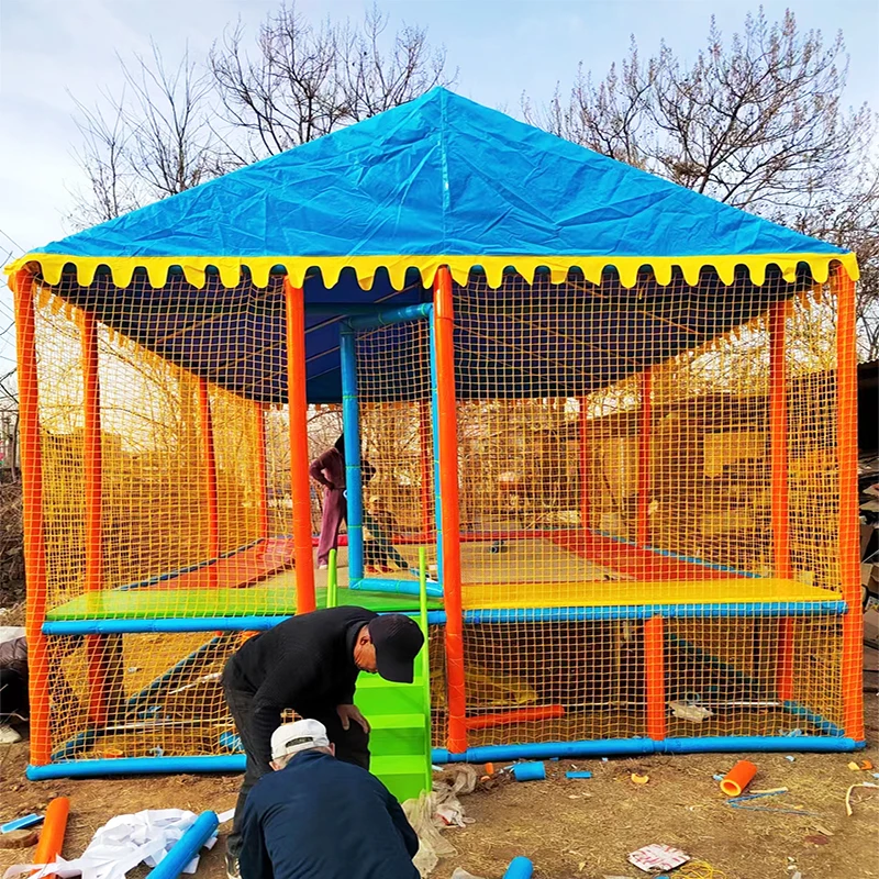 سرير قفز ترامبولين مستطيل ساخن مع غطاء ملون للأطفال والكبار حديقة ترامبولين داخلية/خارجية لرياض الأطفال #2