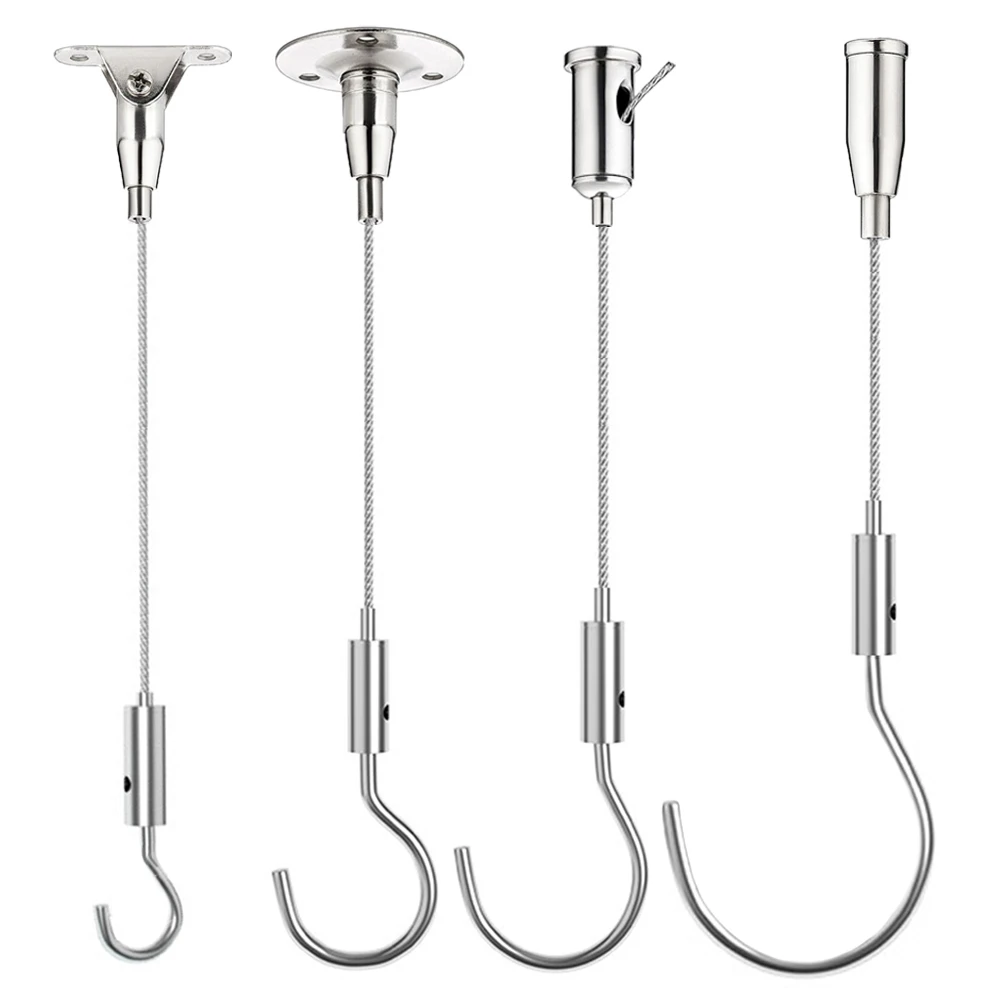 

2 шт. регулируемые тросы из нержавеющей стали для подвешивания картин с крючками, подвесные тросы для фоторамок и светильников, 0,5-3 м