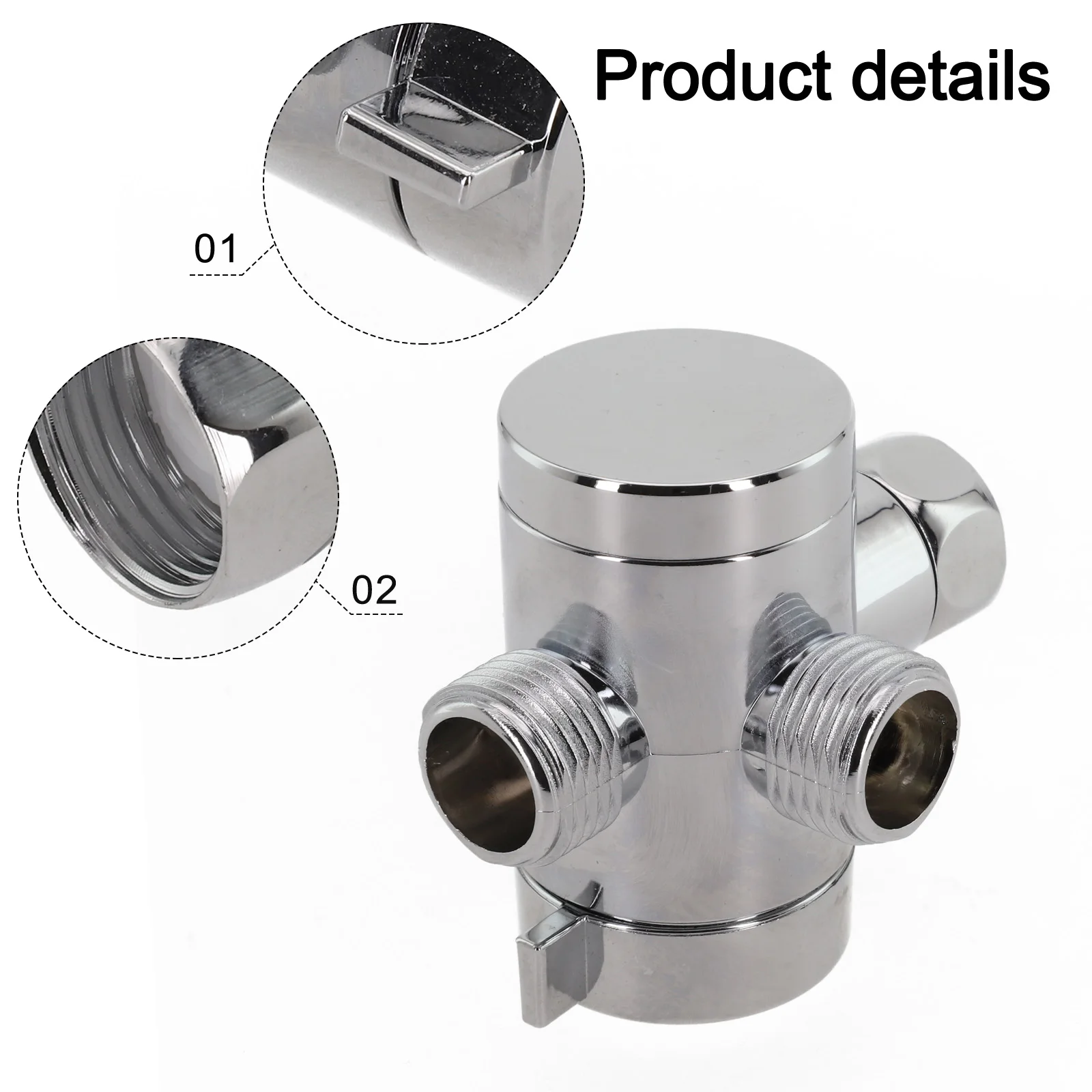 T-Adapter Shower Adjustable Valve Electroplating Fixtures For Bath Mixer Plastic Plumbing 1/2\