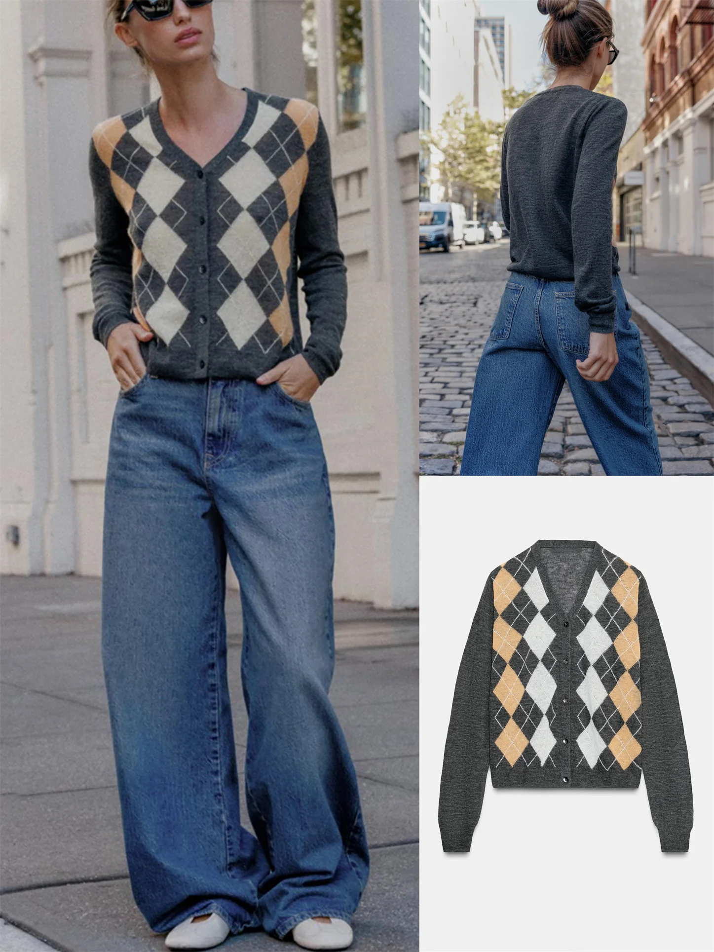 Faionable الماس نمط زر واحد V-Ne طويل Sve محبوك سترة Jaet جديد وصول المرأة ملابس خارجية بسيطة Sle