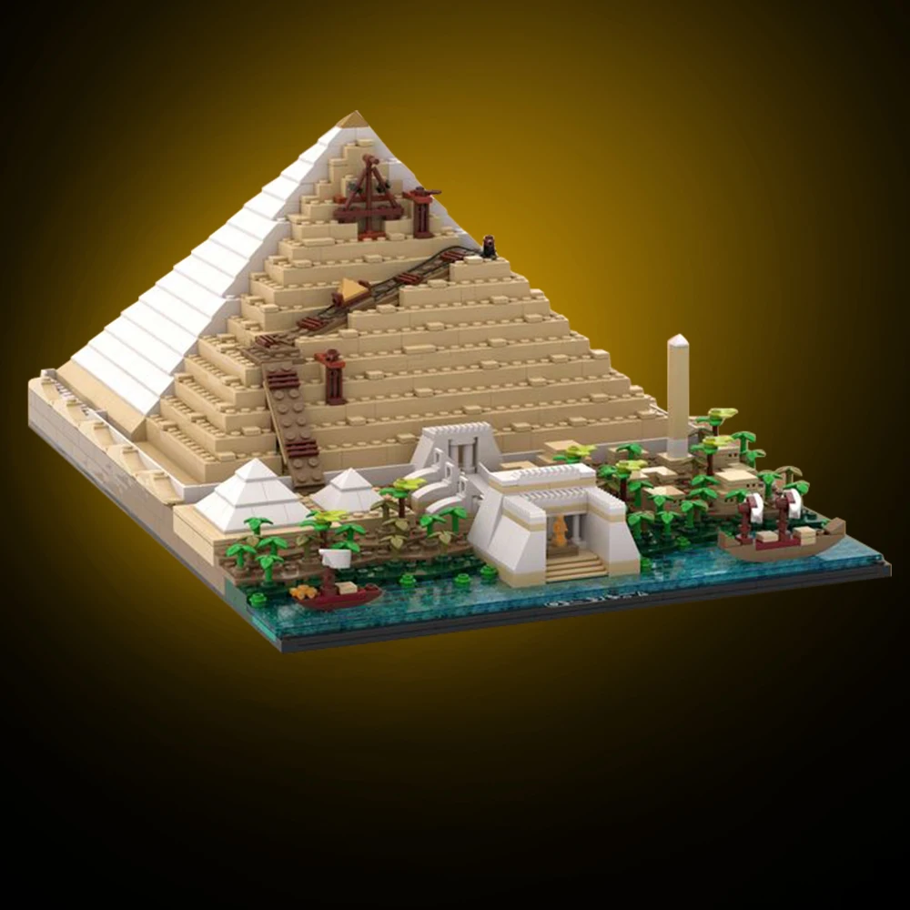 MOC 21058 - Building of the Great Pyramid Famous Architecture Building Block set Egyptian Mythology Landmark Education Brick Toy